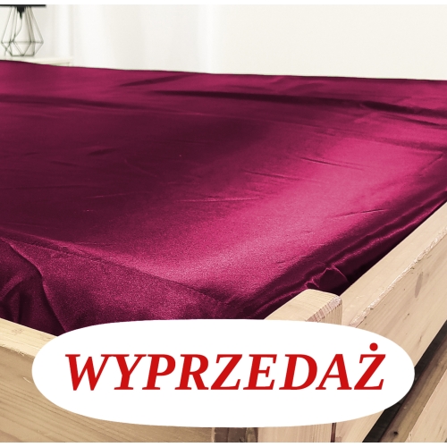 Wyprzedaż Prześcieradło Satynowe 140 z gumką- ŚLIWKA